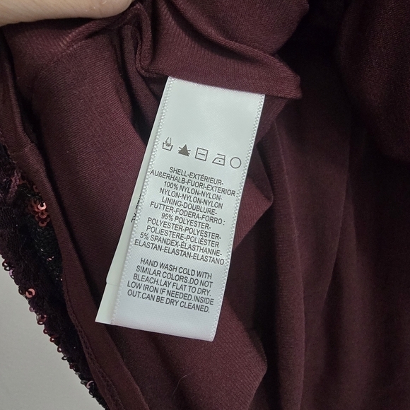 Dress the Population Lolita Red Shimmer Sequin Mini Dress Party Holiday New Year - Picture 9 of 10